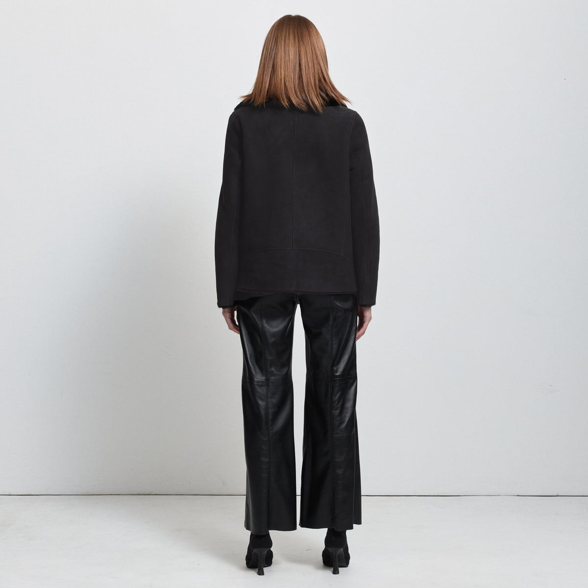 Sadie Shearling Coat - Jet Black