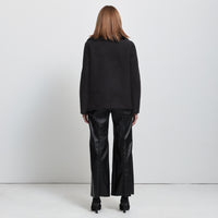 Sadie Shearling Coat - Jet Black