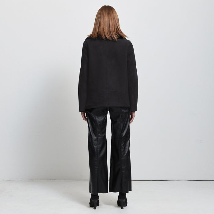 Sadie Shearling Coat - Jet Black