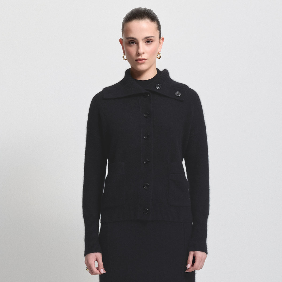 Simona Knit Cardigan- Jet Black