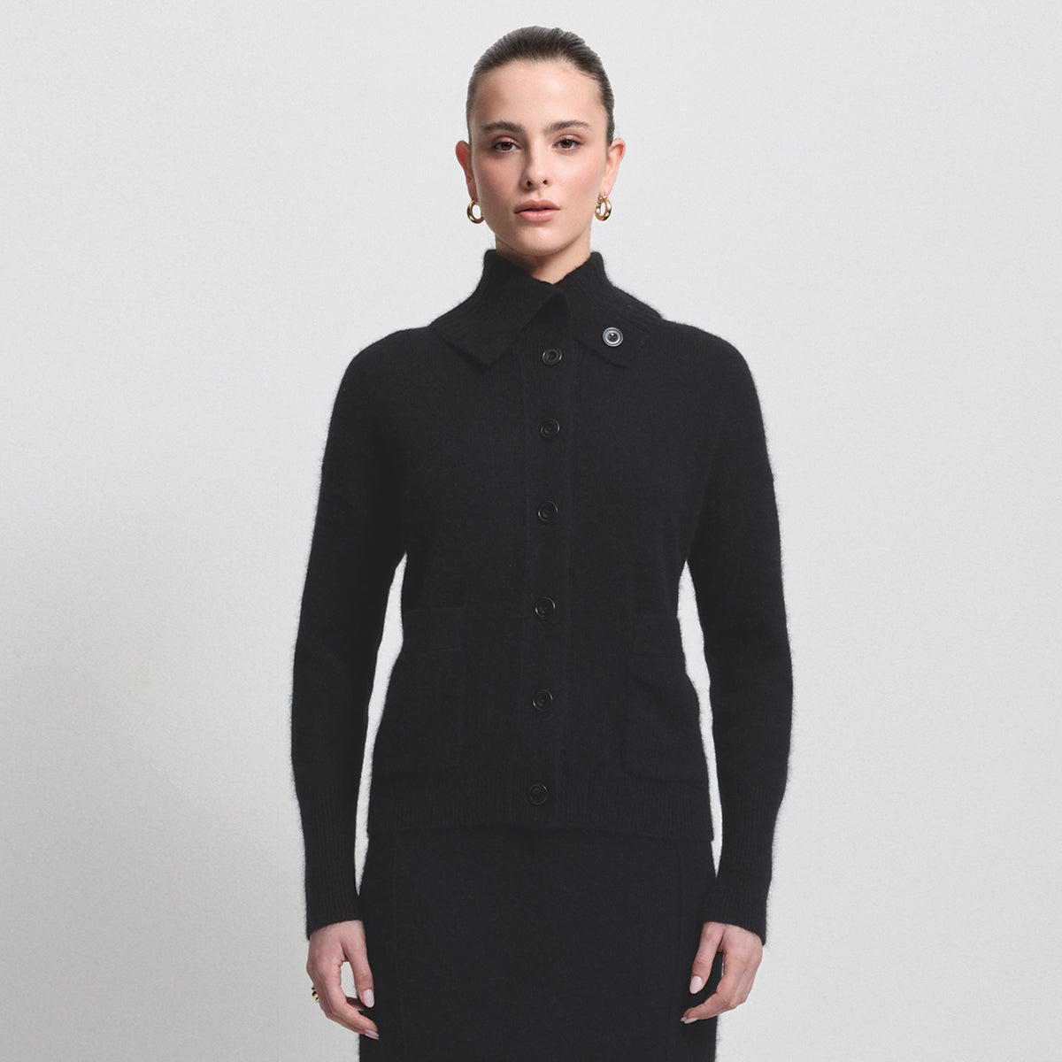 Simona Knit Cardigan- Jet Black