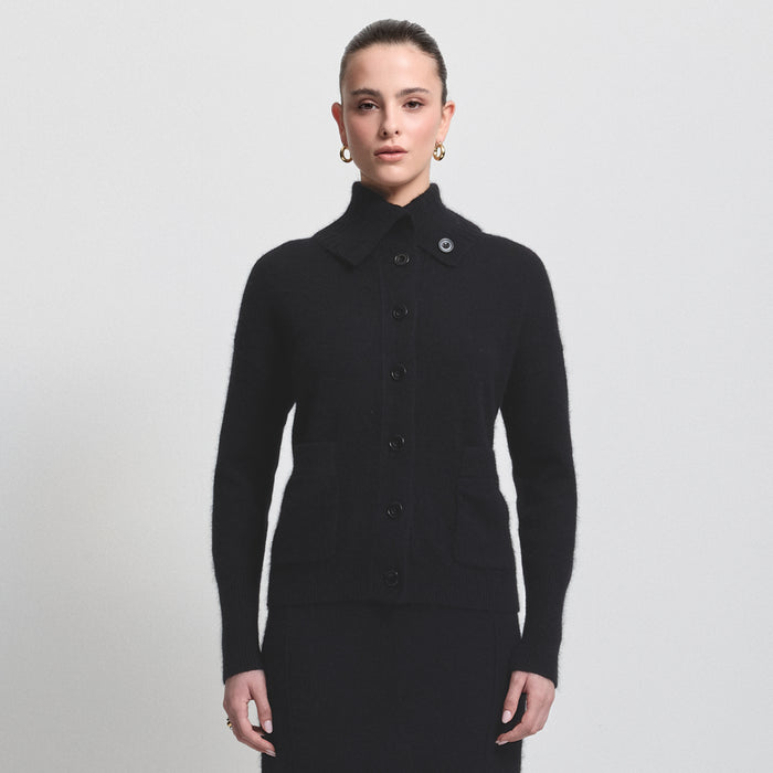 Simona Knit Cardigan- Jet Black