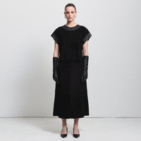 Christiana Skirt - Jet Black Suede