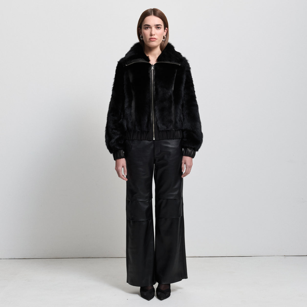 Luisa Shearling Jacket - Jet Black