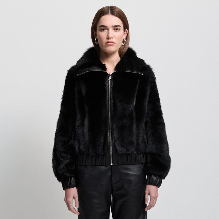 Luisa Shearling Jacket - Jet Black
