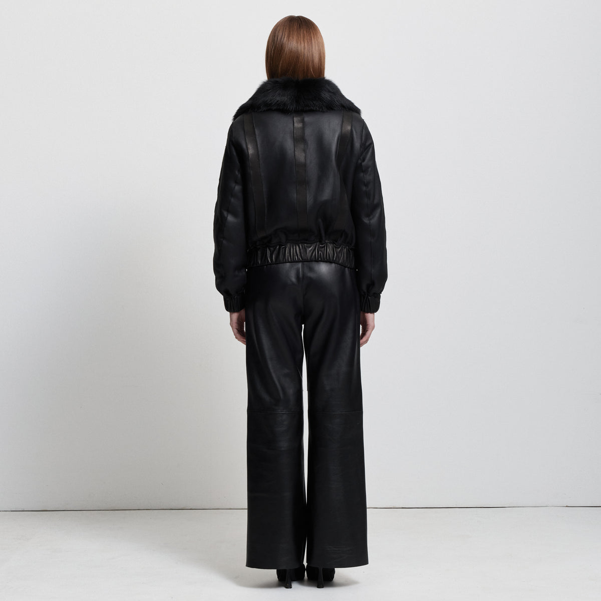 Colton Baggy Wide Leg Pant - Jet Black Leather