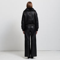 Colton Baggy Wide Leg Pant - Jet Black Leather
