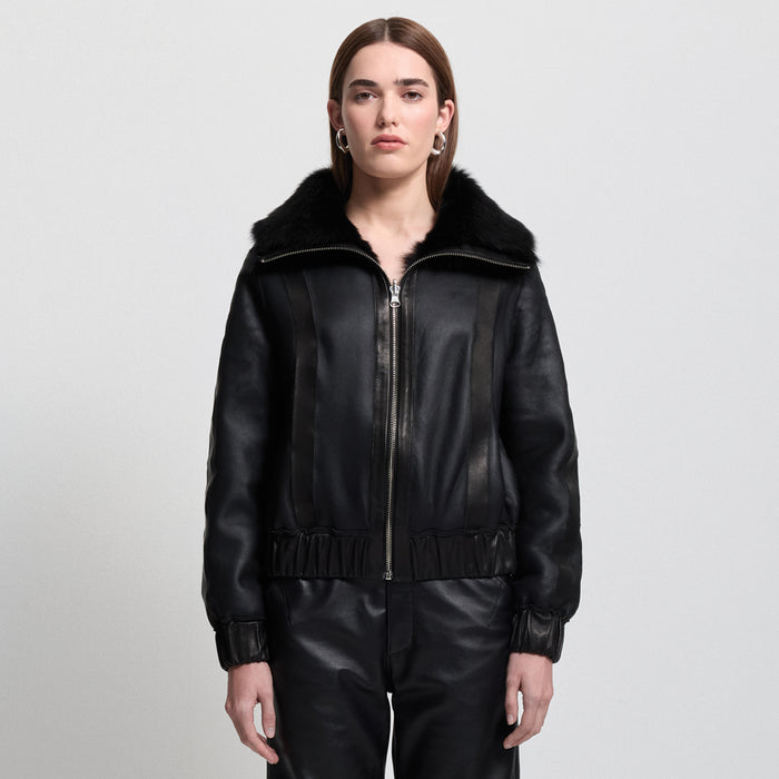 Luisa Shearling Jacket - Jet Black