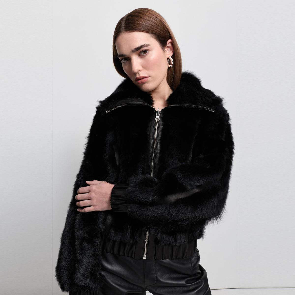 Luisa Shearling Jacket - Jet Black
