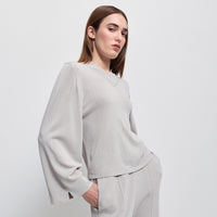 Base Layer Relaxed V-Neck Knit - Oyster