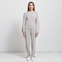Base Layer Relaxed V-Neck Knit - Oyster