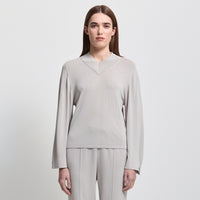 Base Layer Relaxed V-Neck Knit - Oyster
