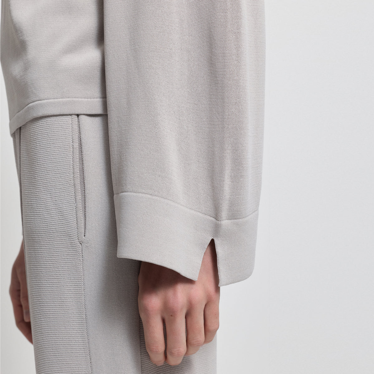 Base Layer Relaxed V-Neck Knit - Oyster