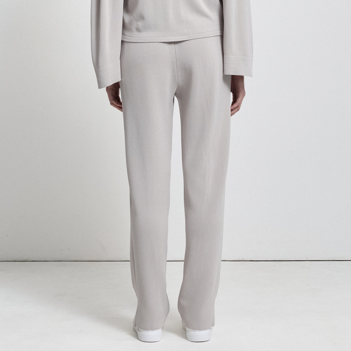 Base Layer Wide Leg Knit Pant- Oyster