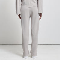 Base Layer Wide Leg Knit Pant- Oyster