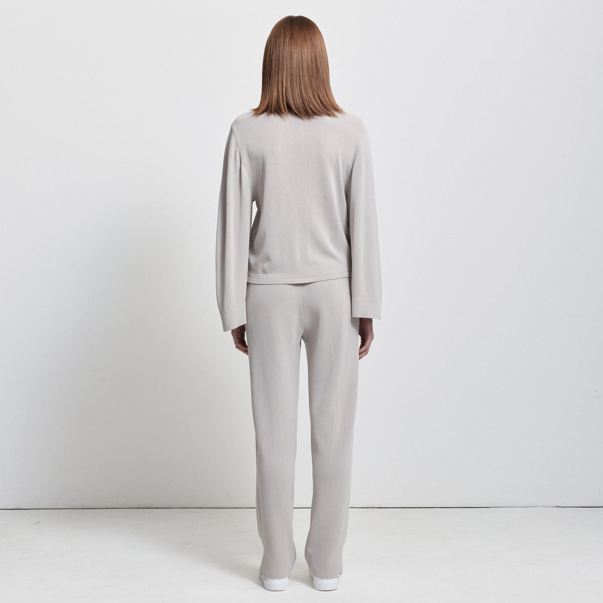 Base Layer Wide Leg Knit Pant- Oyster