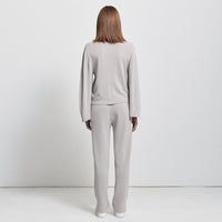 Base Layer Wide Leg Knit Pant- Oyster