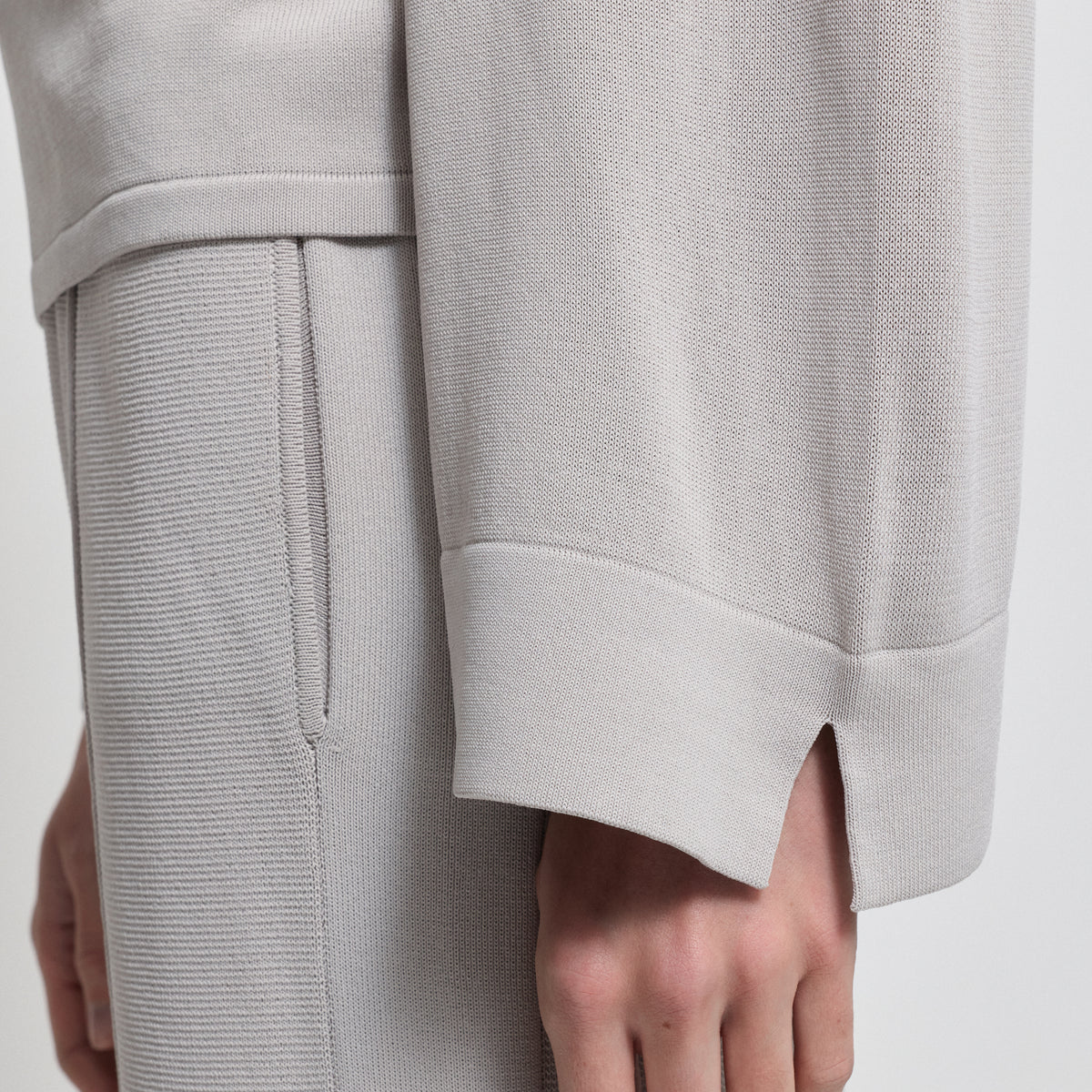 Base Layer Wide Leg Knit Pant- Oyster