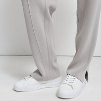 Base Layer Wide Leg Knit Pant- Oyster