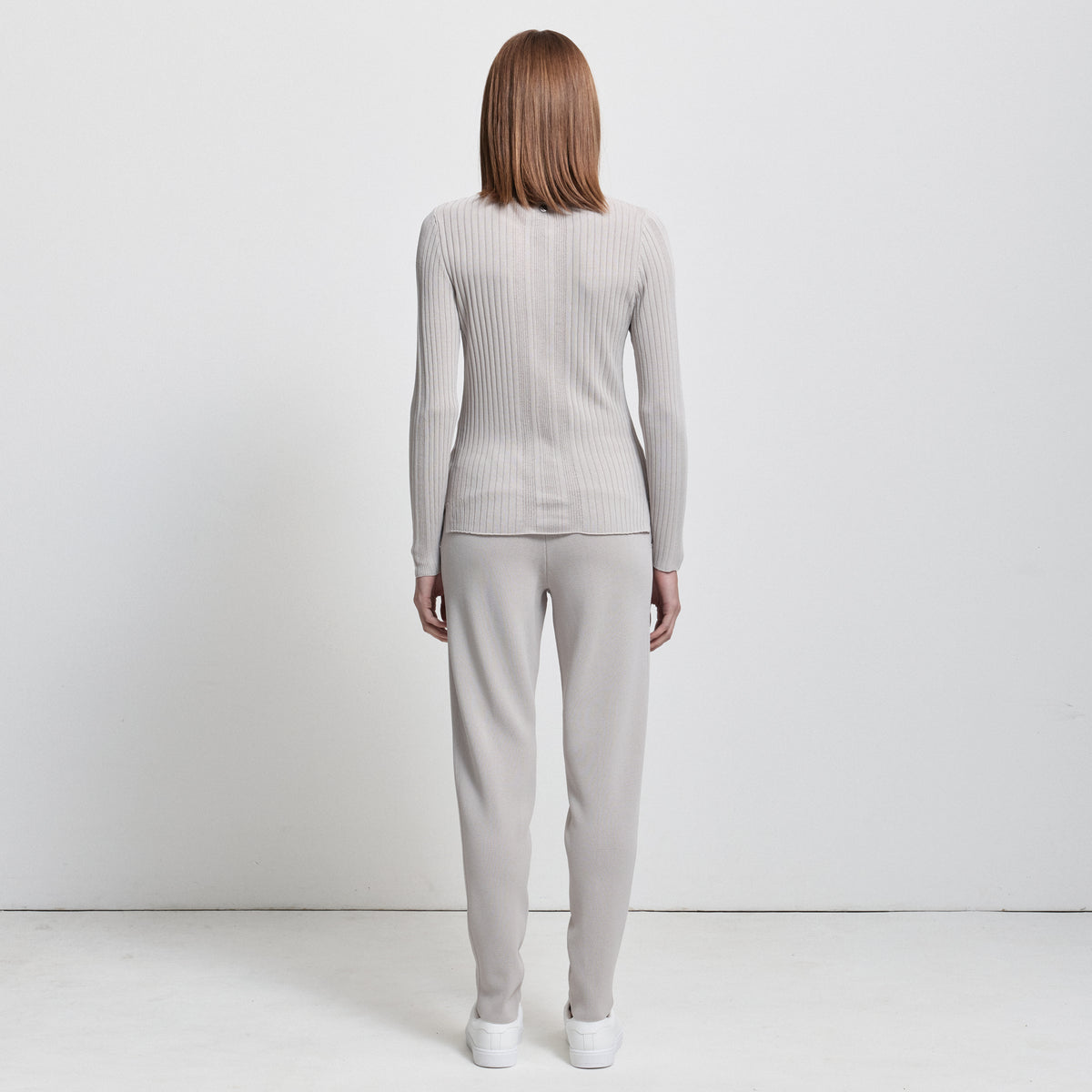 Base Layer Relaxed Straight Leg Knit Pant- Oyster