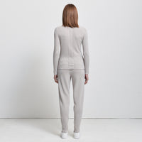 Base Layer Relaxed Straight Leg Knit Pant- Oyster