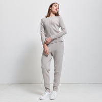 Base Layer Relaxed Straight Leg Knit Pant- Oyster
