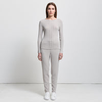 Base Layer Relaxed Straight Leg Knit Pant- Oyster