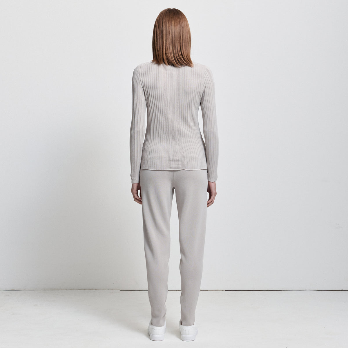 Base Layer Multi-Rib Long Sleeve Knit - Oyster