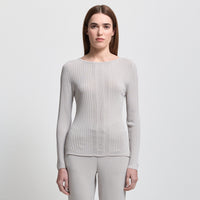 Base Layer Multi-Rib Long Sleeve Knit - Oyster