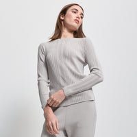 Base Layer Multi-Rib Long Sleeve Knit - Oyster
