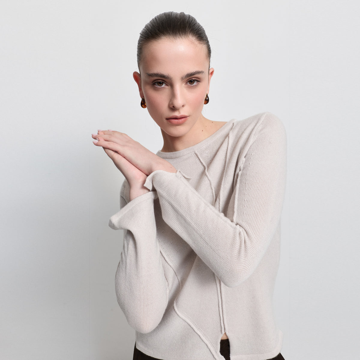 Maya Cashmere Blend Knit - Oyster