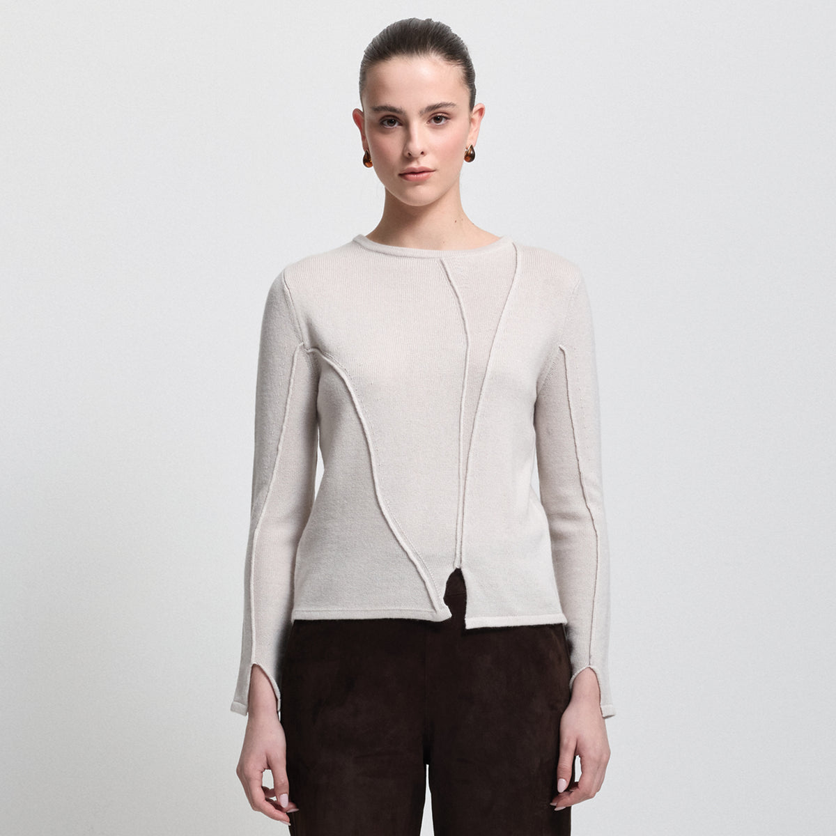Maya Cashmere Blend Knit - Oyster