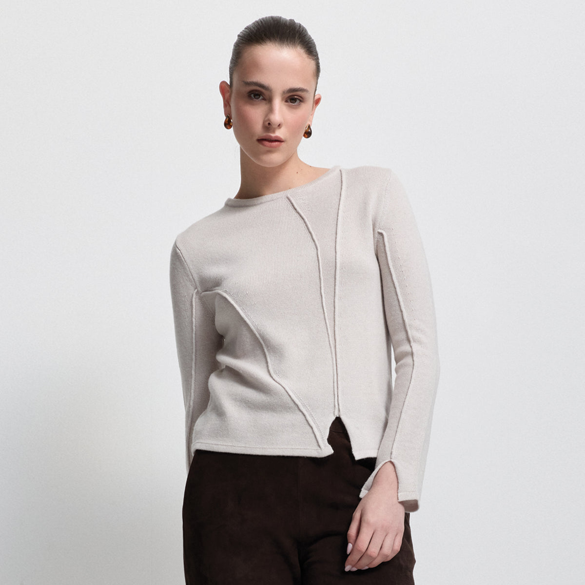 Maya Cashmere Blend Knit - Oyster