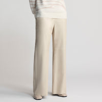 Chicago - Wide Leg Leather Pant - Porcelain