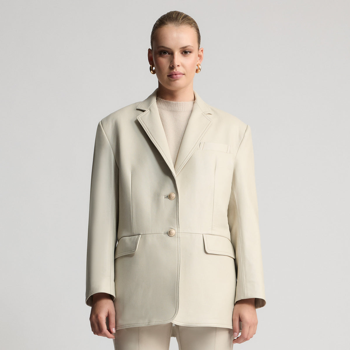 Darcy - Oversized Blazer - Porcelain