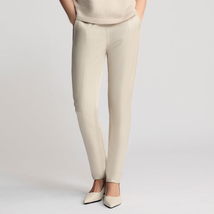 Fergie Leather Jogger Pant - Porcelain