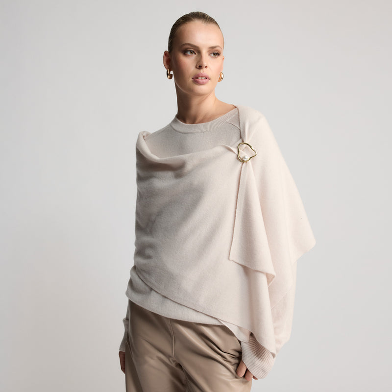 Grace Long Knitted Cashmere Scarf - Mink