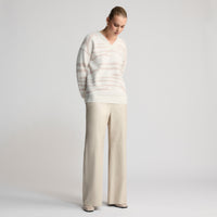 Chicago - Wide Leg Leather Pant - Porcelain