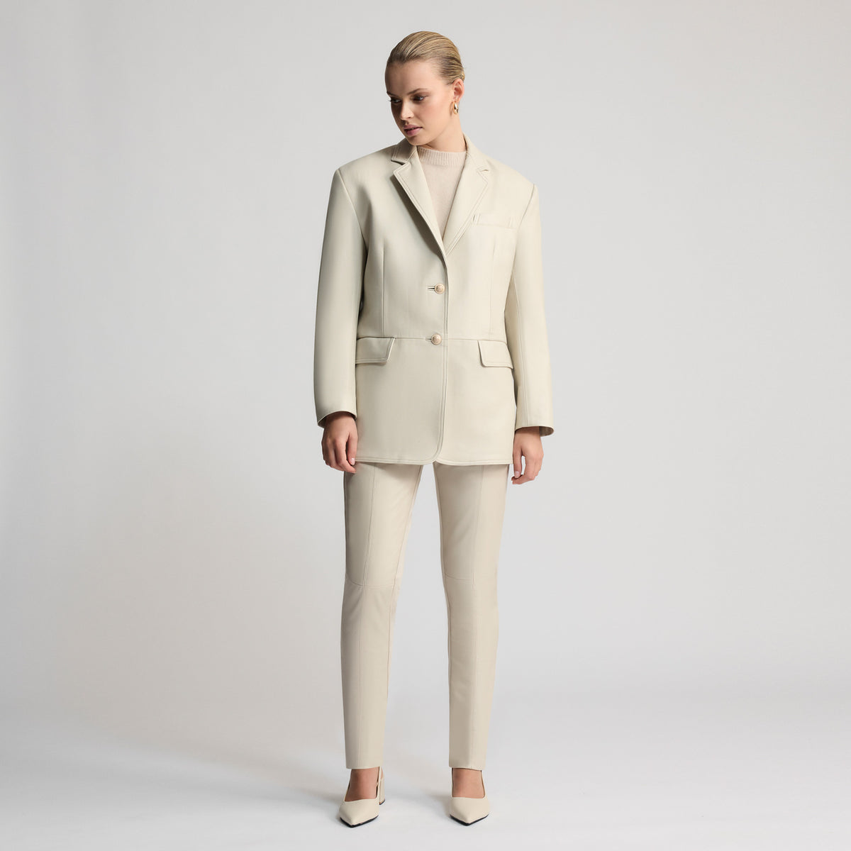 Darcy - Oversized Blazer - Porcelain