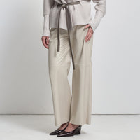 Chicago Wide Leg Pant - Porcelain Leather