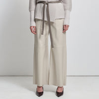 Chicago Wide Leg Pant - Porcelain Leather