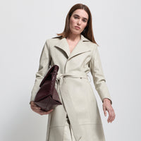 Harper Trench Coat - Porcelain Leather