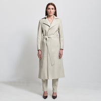 Harper Trench Coat - Porcelain Leather