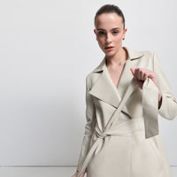 Henrietta Three Quarter Coat - Porcelain Leather