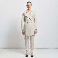 Henrietta Three Quarter Coat - Porcelain Leather