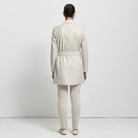 Henrietta Three Quarter Coat - Porcelain Leather