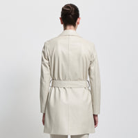 Henrietta Three Quarter Coat - Porcelain Leather