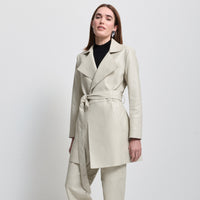 Henrietta Three Quarter Coat - Porcelain Leather