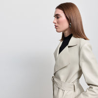 Henrietta Three Quarter Coat - Porcelain Leather