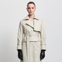 Nicole Cropped Trench - Porcelain Leather